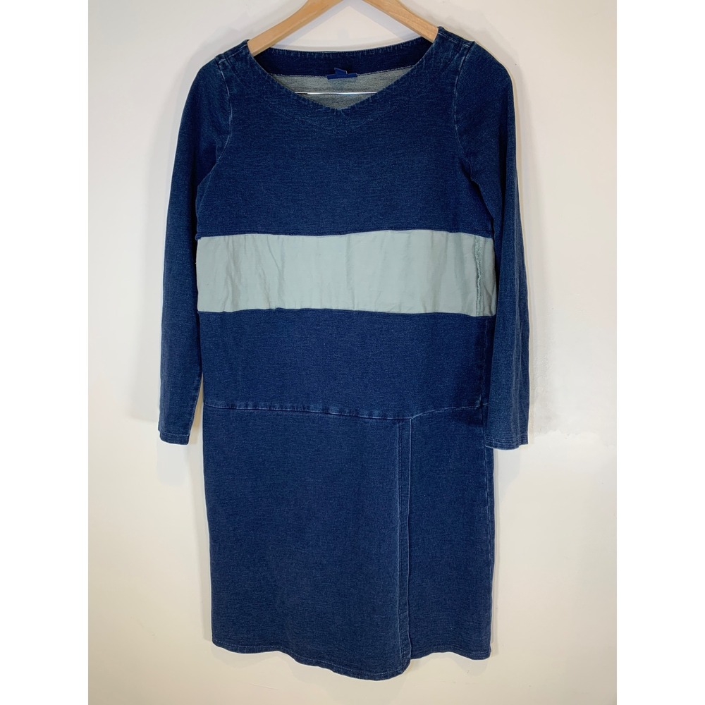 Pure‎ Jill Indigo XS Petite Colorblock Boho Artsy Minimalist Dress